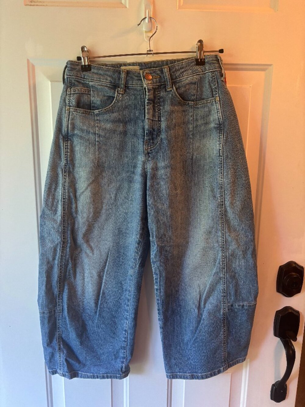 Pilcro Anthropologie Size 27P Denim Wide Barrel Leg Jeans Petite